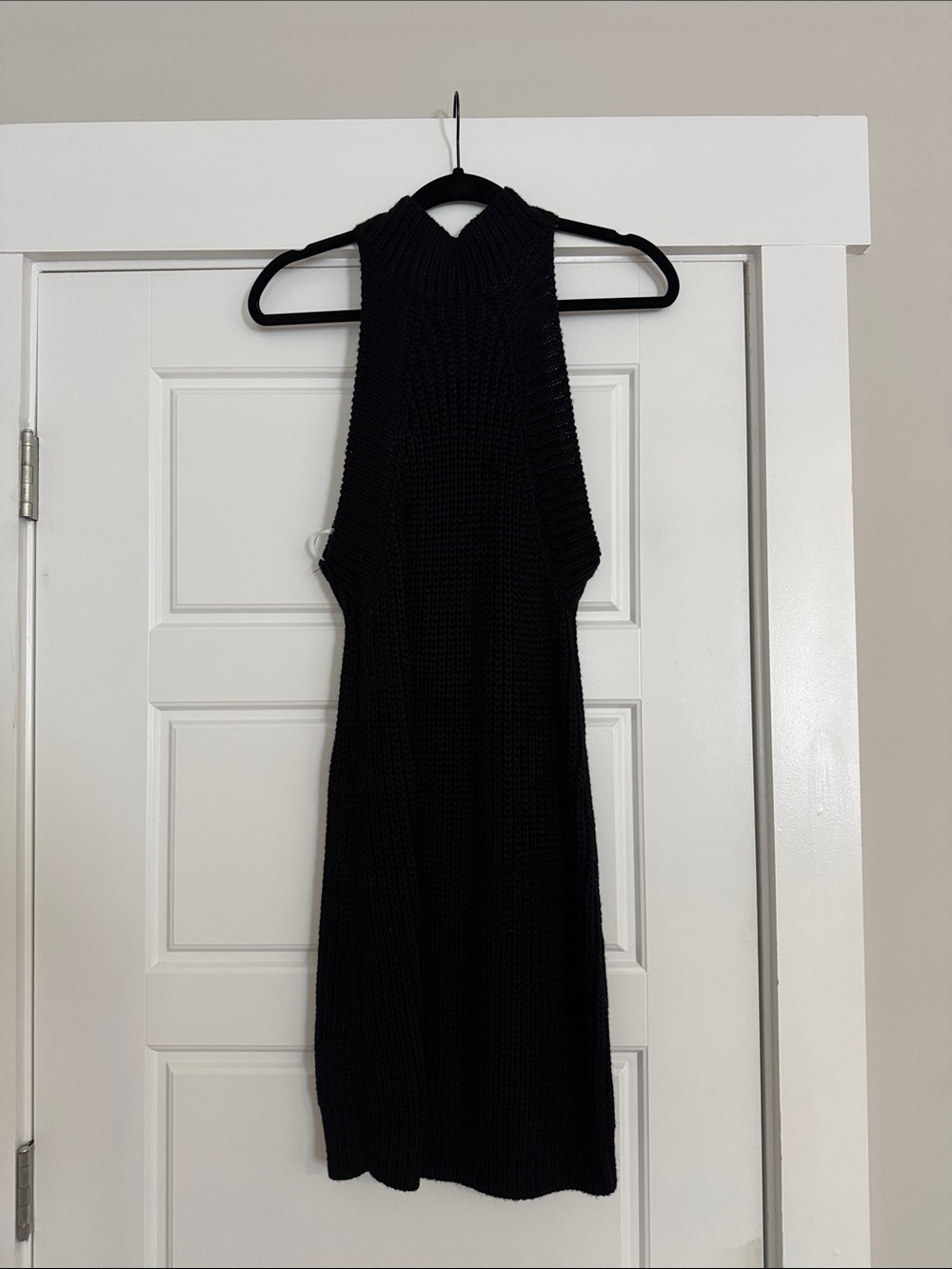 by the way. Black Sleeveless Knit Mini Dress